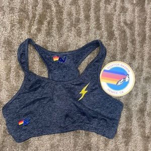 Aviator nation, women’s sports bra, RARE lightning, bolt, free sticker!